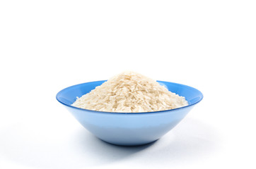 handful of long-grain rice isolated