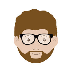 Man with glasses icon. Male avatar person people and human theme. Isolated design. Vector illustration