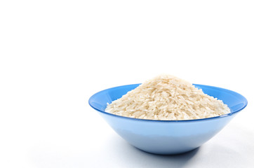 handful of long-grain rice isolated