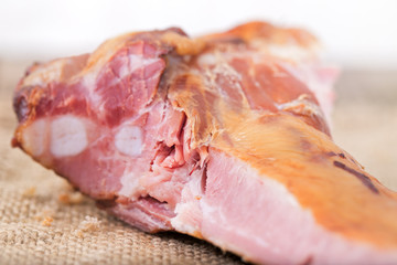 Ham on edges close up