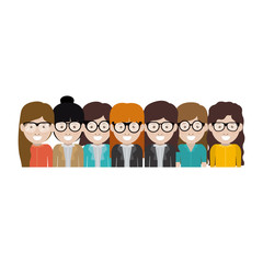 Fototapeta premium Woman with glasses icon. Girl female avatar person people and human theme. Isolated design. Vector illustration