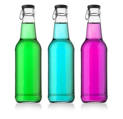 sweet soft drink bottle on white