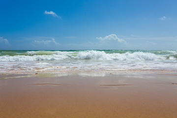 Beautiful mediterranean water lapping on the shore