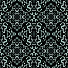 Damask seamless classic pattern. Vintage Baroque delicate background. Classic damask ornament for wallpapers, textile, fabric, wrapping, wedding invitation. Exquisite floral baroque template.