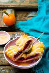 cranberry strudel.selective focus.