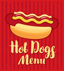 vector banner with hot dog in retro style