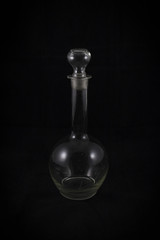 decanter on a black background