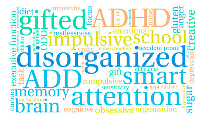 Fototapeta premium Disorganized Word Cloud on a white background. 
