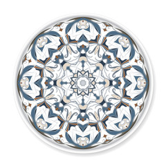 Colorful decorative plate with pattern.