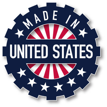 Made in united states flag color stamp. Vector illustration
