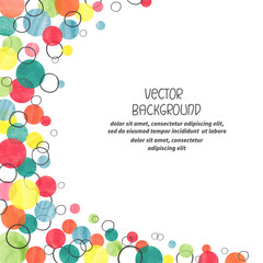Colorful dots background for your design. Vector background with watercolor circles.  © Afanasia