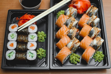 Sushi rolls salmon
