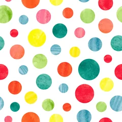 Tapeten Seamless colorful dots pattern. Vector background with watercolor circles.  © Afanasia