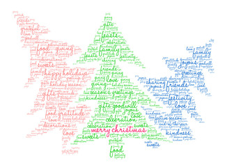 Fototapeta na wymiar Merry Christmas Word Cloud