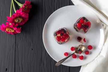 Berry jelly on plate