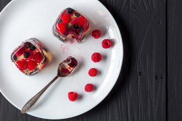 Berry jelly on plate