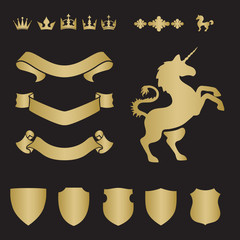 Heraldic silhouettes for signs and symbols - 130112411