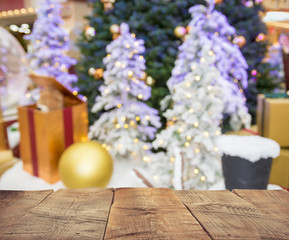 christmas table background with christmas tree,Christmas decorat