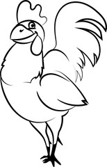 Rooster line drawing