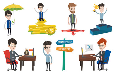 Vector set of business characters.