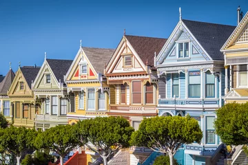 Foto op Plexiglas Painted Ladies at Alamo Square, San Francisco, California, USA © JFL Photography