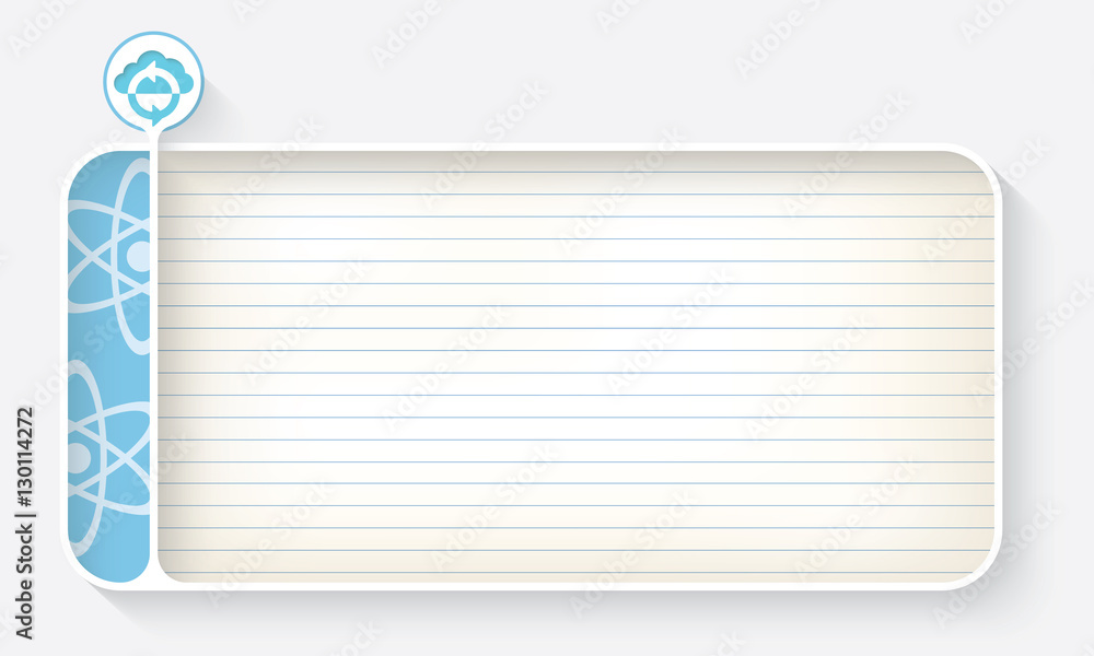 Aufkleber white text box for your text with lined paper and cloud symbol