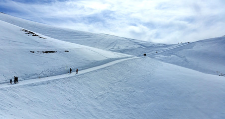 Schneewandern Gebirge Wanderweg Winter Winterwandern