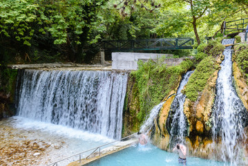 Loutra Pozar Thermal Baths and hot springs in nature in Loutraki near Edessa in Macedonia, Greece