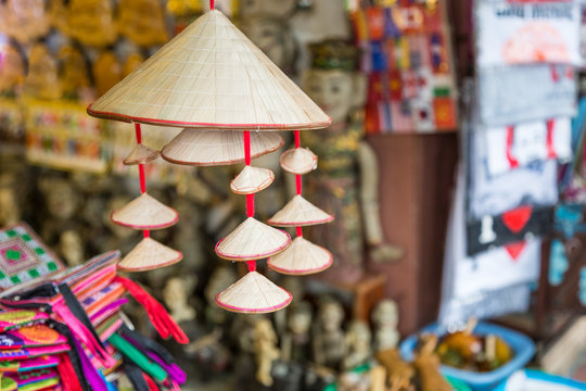 Asian conical hat souvenir named "non la"