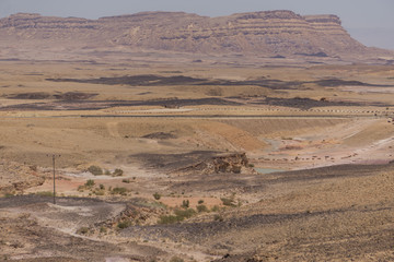 A view of the COlored Sand Park on the floor of the Ramon Crater, in Southern Israel