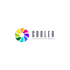 Colorful cooler logo. Best for computers and gagets shop, service