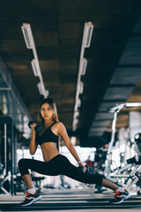 Fototapeta na wymiar Asian fitness girl on workout