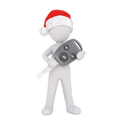 3d man holding a modern car key