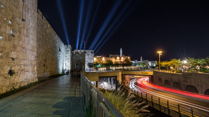 Tower of David (night, horizontal). The Old City in Jerusalem, I