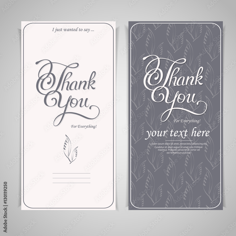 Wall mural thank you message card retro lettering typography. vector background.