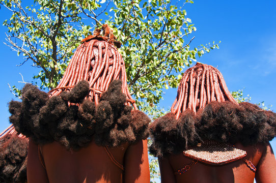Hairstyle of Himba women, Kaokoveld, Namibia