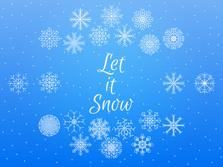 Let it snow. Winter background. Vector illustration.