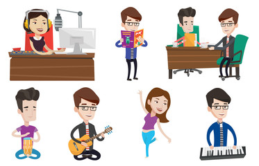 Vector set of media people characters.