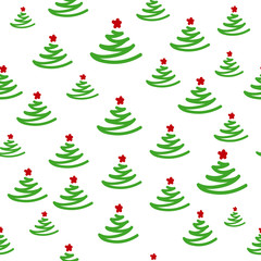 Obraz na płótnie Canvas New Year seamless pattern with Christmas trees