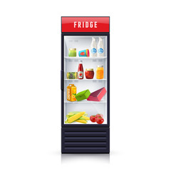 Food In Fridge Realistic Illustration Icon