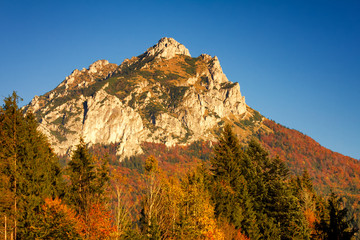 Great Rozsutec hill in a national park Mala Fatra at autumn season, Slovakia, Europe