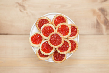 plate with red caviar