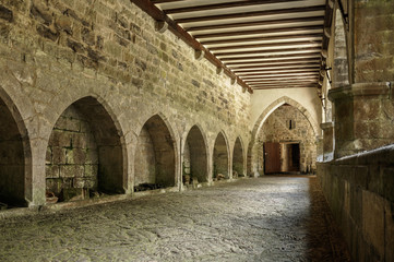Fototapeta na wymiar Cloister of the Collegiate Church of Roncesvalles, Navarra, Spain