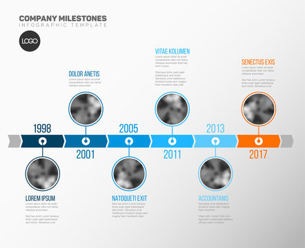 Infographic Timeline Template with photos