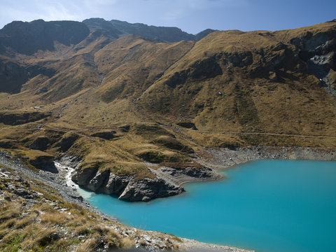 Lake Moiry, near the Walser village of Grimentz, Valais, Swiss Alps