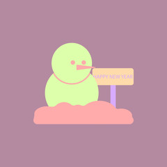 Snowman Vector illustration of Snowman and wooden notice