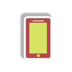 Vector illustration in paper sticker style phone