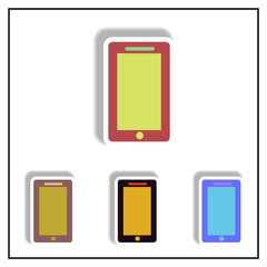 Collection of Vector illustration in paper sticker style phone