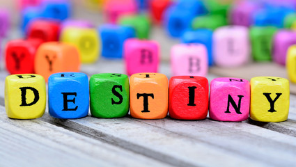 Destiny word on table