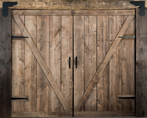 Wooden barn door swing style  © David